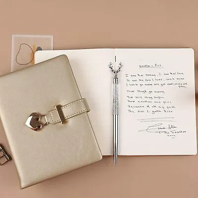 $60.21 • Buy Leather Journal Heart Lock Notebook With Key School Diaries Girls Gifts Birthday