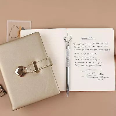 Leather Journal Heart Lock Notebook With Key School Diaries Girls Gifts Birthday • $60.21