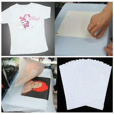 10x T-Shirt Print Iron-on Heat Press Light Dark Fabrics Inkjet Transfer  H Hot • £4