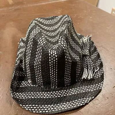 Vintage Paper Black & White Fedora Made In China • $7