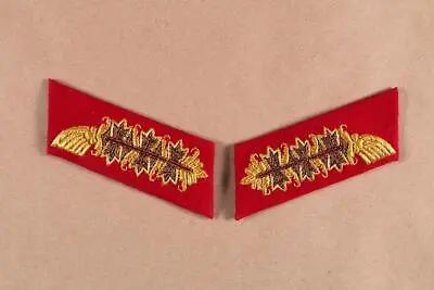 Ww2 German Field Marshal Collar Tabs Patches Rank Insigna Gold Braid Hand Woven • £20