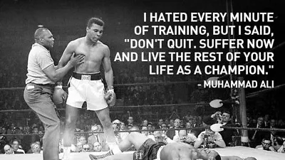 Inspirational Quote Muhammad Ali Boxing Sport Print Poster Wall Art Picture A4 + • £4.99