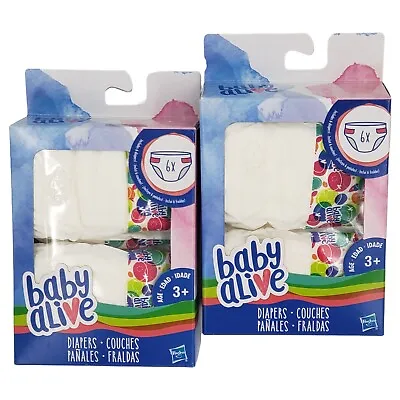 Hasbro Baby Alive Lot Of 2 Baby Doll Diapers 6-Pack Boxes Doll Accessories NEW • $19.97