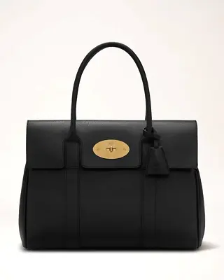 Mulberry 'Bayswater' Black Classic Grain Leather Twin Handle Tote $1250 - BNWT • $990