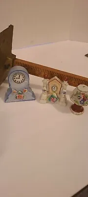 Vtg Figurines. 2 Made In Occupied Japan. 2 Clocks And A Lamp Made In Japan.  • $15