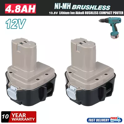 2PACK For Makita 1200 4.8Ah 12V NiMh Battery 1222 1220 1201 1233 1234 1235 PA12 • $25.89