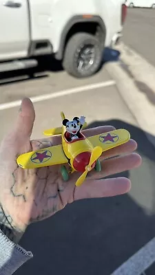 Vintage*Disney*Mickey Mouse*YellowDiecast Metal Airplane*Toy*Decopac*1981* • $8.99