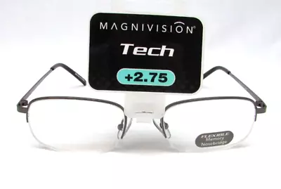MAGNIVISION Tech Reading Glasses HF11 GUN 52/20-140 +2.75 • $16.99