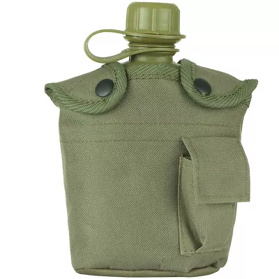 Military Patrol Water Bottle Army Canteen & Carry Case Alice Hiking Travel Olive • £11.99