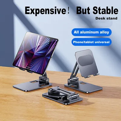 UK Phone Stand IPad Desktop Adjustable Desk Tablet Table Holder Aluminum Alloy • £13.79