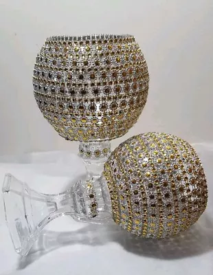 Beautiful Glass  Gold Bling Tea  Light  Candle Holders  • $12.50