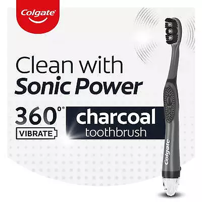 360 Vibrate Charcoal Battery Operated Toothbrush 1 AAA Battery Included • $9.45