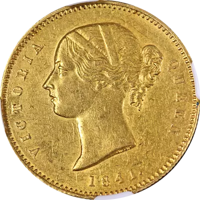 1841 (c) India Gold Mohur S&W-3.7 Type A/1  W.W.  Plain 4 NGC AU Details Rim • $4536