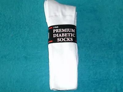 Diabetic Socks 2 Pair Ex Large 13-15 The Ultimate Stretchy Long Crew Socks - USA • $12.95