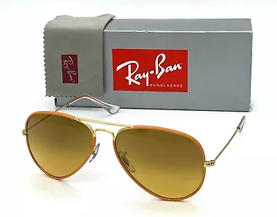 $106.95 • Buy Ray Ban AVIATOR RB3025JM 91963C Yellow On Gold / Yellow Gradient 58mm Sunglass