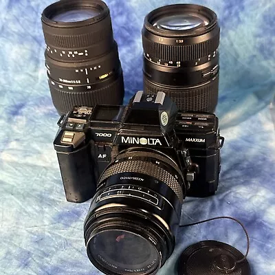 Minolta Maxim 7000 With Three Lenses Parts Sigma 70–300 (stbr) • $20