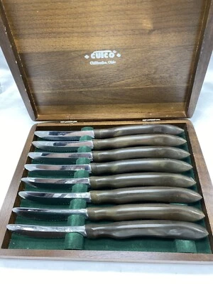 $298.31 • Buy Set Of 8 CUTCO Cutlery #1058 Serrated Steak Table Knives & Wood Box USA Knife