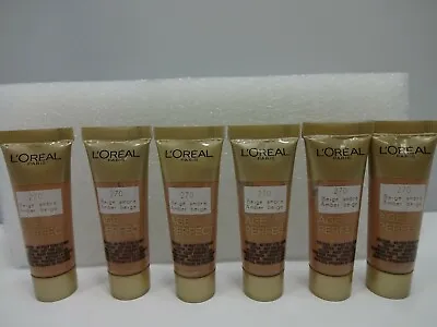 L'Oreal Age Perfect Foundation Sample Size Pack Of 6 X 10ml 270 Amber Beige • £15.99