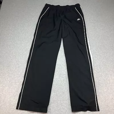 $12.97 • Buy Nike Pants Adult Small Black White Swoosh Track Pants Athletic Casual Mens