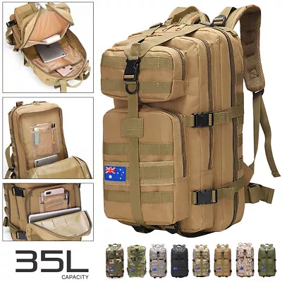 35L Military Tactical Backpack Hiking Camping Rucksack Outdoor Trekking Army Bag • $35.99