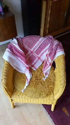 £16.99 • Buy Original Hirbawi Made In Palestine Kufiya Keffiyeh Scarf Shemagh Red/White