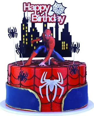 $12.78 • Buy Spiderman Birthday Cake Toppers Kids Superhero Party Decorations NEW