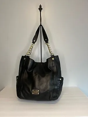 Michael Kors Black Soft Leather Gold Chain Shoulder Bag • $30