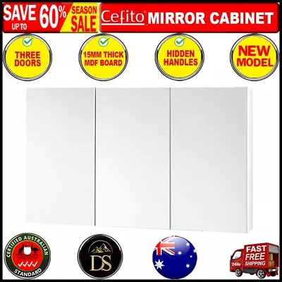 Cefito Bathroom Mirror Cabinet Vanity Medicine White Shaving Storage 1200x720mm • $159.62