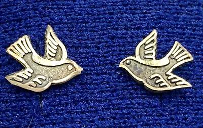 Vintage Sterling Silver Mexico Plata Little Flying Dove Stud Earrings Free Ship • $9.99