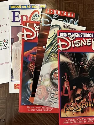 Vintage 1998 Disney World & Epcot Center Souvenir Programs Map - Lot Of 6 WDW • $8.99