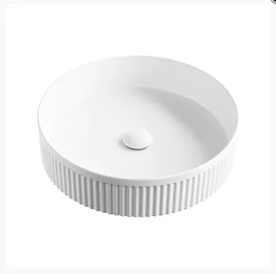 Modern Fluted Circle Basin / Bathroom Sink Design In Matte White • $195