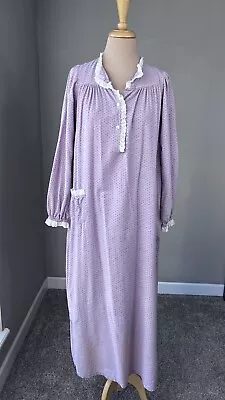 Vintage Mamary Union Made Floral Cottagecore Ruffled Trim Cotton Night Dress S • $4.99