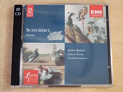 Schubert/Lieder/1996 EMI 2x CD Album/Janet Baker/Gerald Moore/Geoffrey Parsons • £3.49