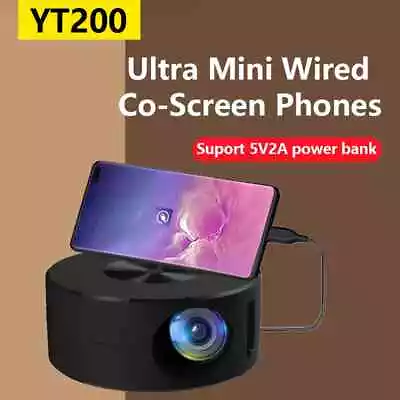Mini Projector 4K 1080P FHD WiFi LEDMovie Video Home Theater HDMI AV IOS/Android • $35.99