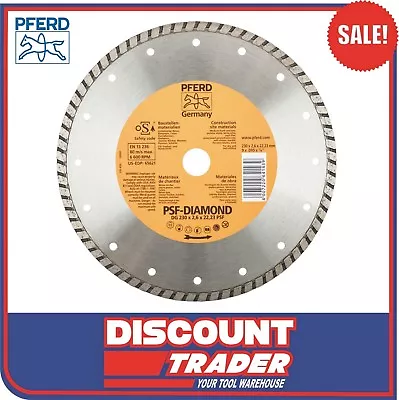 PFERD 230mm 9” Diamond Cut-Off Wheel GP-Turbo Type DG 230x2.6x22.23 PSF 68300050 • $31.90