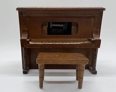 Vintage Piano Dollhouse (1:12) Furniture/Music Box (Where Do I) WORKS • $20