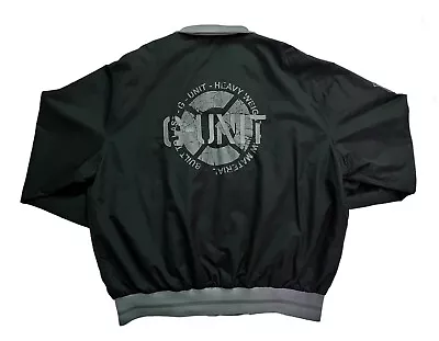 G-Unit 50 Cent Track Jacket Mens XL  Black Silver Full Zip Streetwear Hip Hop • $69.99