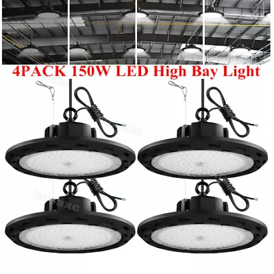 4 Pack 150W UFO Led High Bay Light Factory Warehouse Commercial Light Fixtures • $161.06