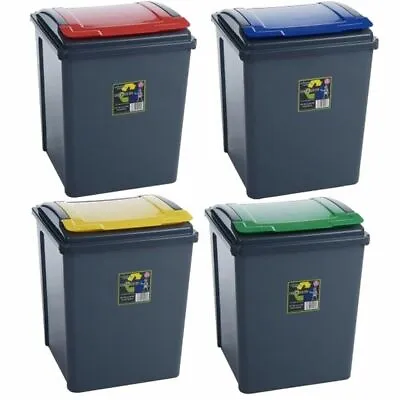 £17.79 • Buy 50L Recycling Bin Waste Rubbish Kitchen Plastic Recycle Dustbin Feed Storage 