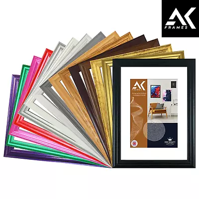 A1 A2 A3 A4 A5 Picture Frames With Mount Flat Photo Frame Modern ALL COLOURS • £9.21