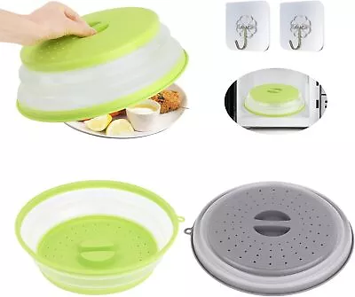 2xMicrowave Food Dish Anti-Splatter Cover Guard Lid With Steam Vents Plate Cover • £10.90