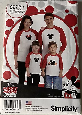 Disney’s Mickey Mouse Simplicity Shirt Pattern Child’s S-L Adults S-XL Applique • $13.05