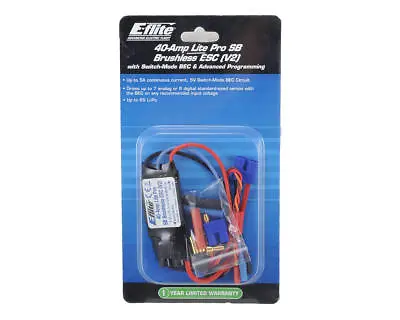 New E-flite Eflite 40 Amp 40A Lite Pro Brushless ESC Speed Control V2 EFLA1040LB • $80.99