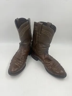 Justin Ostrich Boots Men’s Size 9 D Full Quill Ostrich Dark Brown Boot 3105  • $150