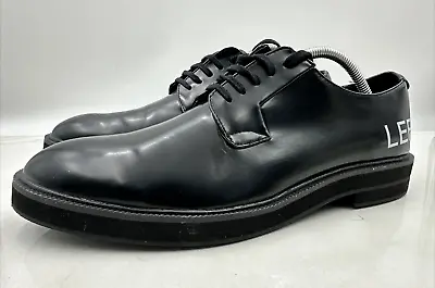 H & M Derby Shoes With Printed Text Mens Black Dress Shoes Sz 11 • $21.21