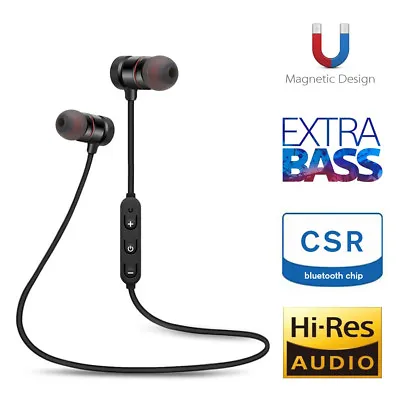 Bluetooth 4.2 Waterproof Earphone Magnetic Sports Running Headphone Headset • £4.48