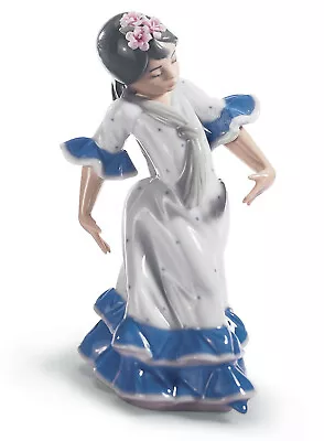 Lladro Juanita Flamenco Dancer Girl Blue #5193 Brand Nib Cute Flower Save$$ F/sh • $269.98