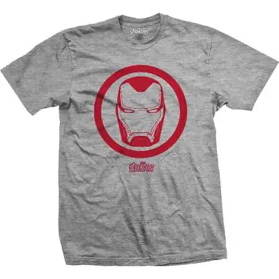 Marvel Comics Official Avengers Infinity Iron Man Logo Badge Mens Grey T-Shirt M • £9.95
