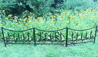 Metal Garden Border Edging Grass Lawn Flower Edge Panel Decorative Baroque 4Pcs • £36.99