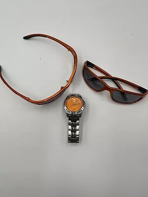 Tennessee Vols Men’s Fossil Watch W/ 2 Pr UT Sunglasses (watch Needs Battery) • $35